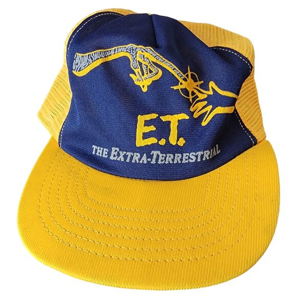 Vintage 80s E.T. Cap Men Accessories Trucker Hat ET Extraterrestrial Movie Blue - Picture 13 of 14